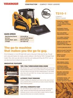 yanmar t210 1 specifications